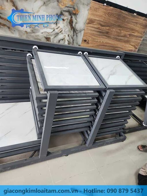 Kệ Lùa Ngang Tầng 20 Lá Trưng Bày Gạch 600x600mm & 800x800mm | Thiên Minh Phong - Hình ảnh 7